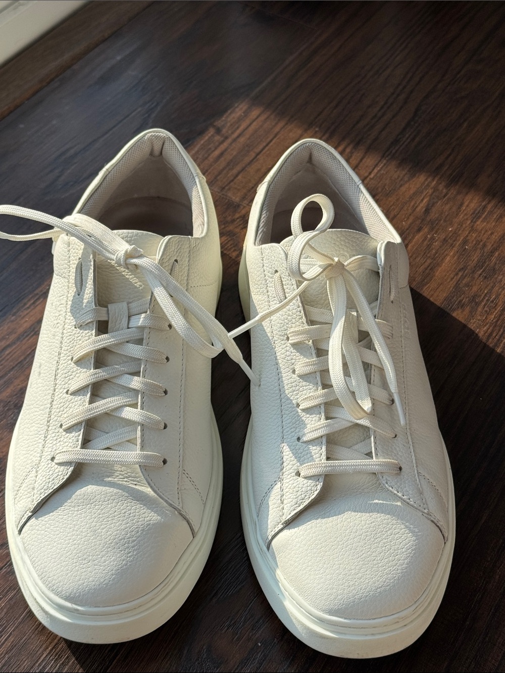 Hugo Boss White Leather Lace-Up Sneakers